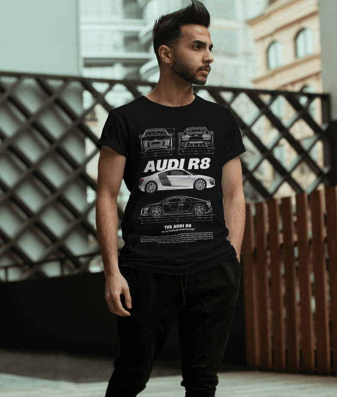 Audi R8 Blueprint T-Shirt (Black)