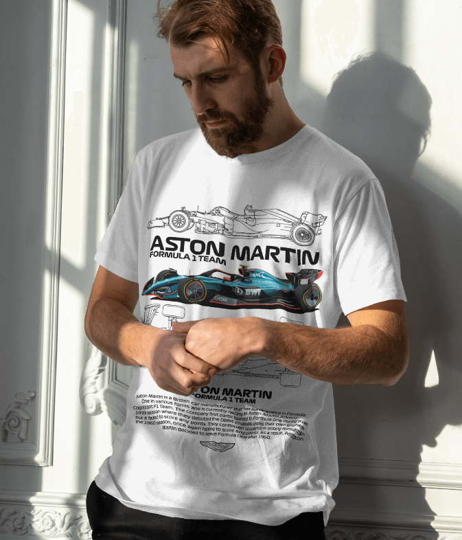 Aston Martin F1 Blueprint T-Shirt (White)