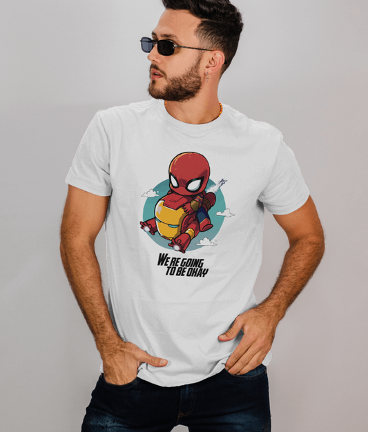 Iron Man & Spider-Man Chibi "We're Going to Be Okay" Graphic T-Shirt
