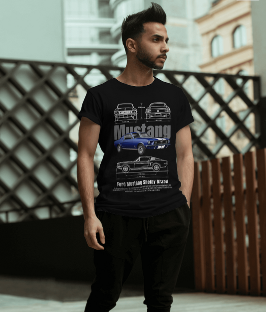 Ford Mustang Shelby GT350 Blueprint T-Shirt (Black)