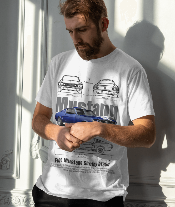 Ford Mustang Shelby GT350 Blueprint T-Shirt (White)