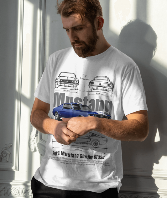 Ford Mustang Shelby GT350 Blueprint T-Shirt (White)